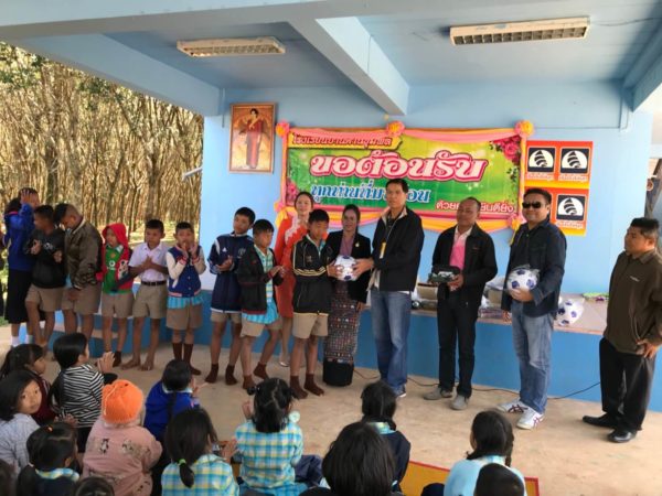 Giving sports equipment in cooperation with Khao Saming Kan Kaset and Bo Rai Cooperative, Trat province